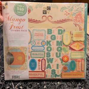 Brand New DCWV Mango Frost Scrapbooking Album & Embellishments 12x12